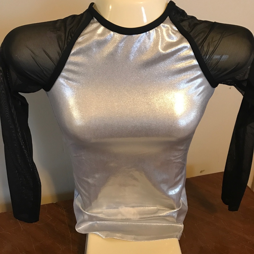 Dance top - Alexandra silver and black
